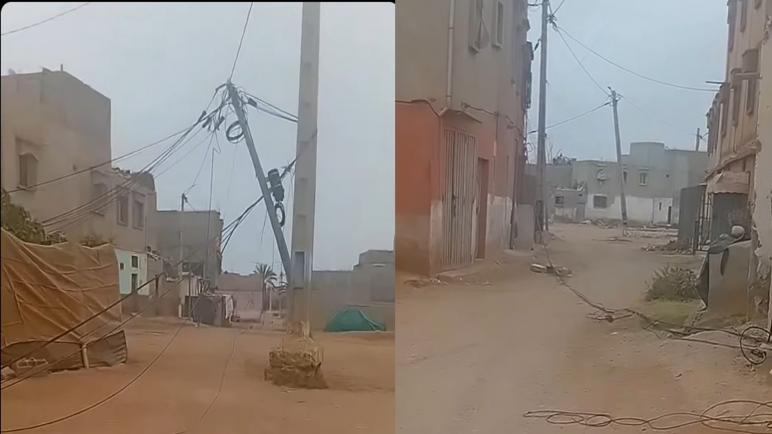 تماعيت: أعمدة مائلة وأسلاك عارية تثير مخاوف الساكنة وسط دعوات للتدخل العاجل