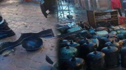 انفجار قنينات الغاز بأحد المحلات التجارية بمراكش
