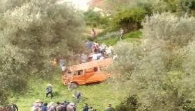 سيارة مخصصة لنقل التلاميذ تتعرض لحادثة خطيرة ضواحي وزان