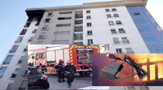 انفجار “شارجور” يتسبب في اندلاع حريق مهول في الطابق السابع للعمارة بالقنيطرة