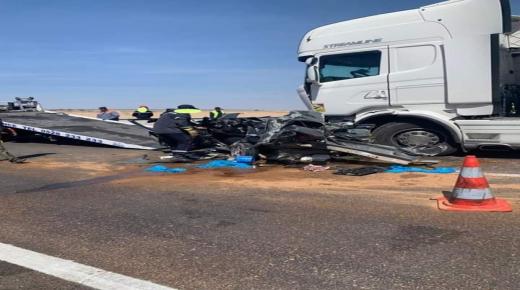 وفاة زوجين وطفلهما في حادثة سير مروعة بالطريق السيار مراكش – أكادير