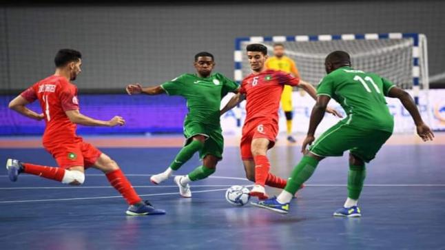 المنتخب المغربي يفوز على جزر القمر بخمسة أهداف للاشيء في بطولة كأس العرب لكرة القدم داخل القاعة بجدة