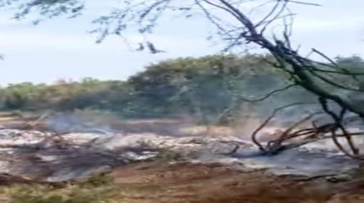 انفجار قنينات الغاز نتيجة اصطدام شاحنتين ضواحي تارودانت