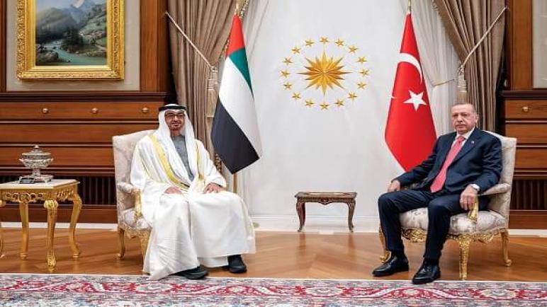 الرئيسان الاماراتي والتركي يبحثان بأبوظبي مسارات التعاون الثنائي في عدة مجالات