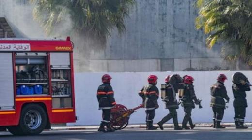 اندلاع حريق بمحلات بشارع الجيش الملكي بالدارالبيضاء