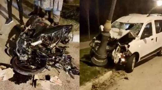 حادثة سير بطريق أشقار تنهي حياة شخصين كانا على متن دراجة نارية