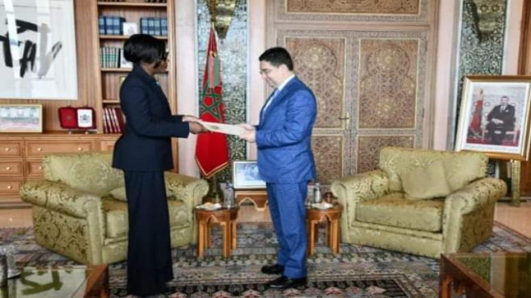 بوريطة يستقبل وزيرة خارجية افريقيا الوسطى حاملة رسالة خطية الى صاحب الجلالة من رئيس الجمهورية
