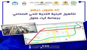 60 مليون درهم لإعادة تأهيل البنية التحتية للمنطقة الصناعية لجماعة أيت ملول