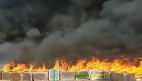 سلطات طنجة تحرق و تتلف أطنان المخدرات من مختلف الأصناف