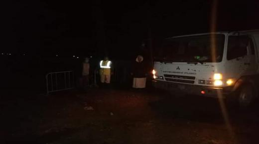 للاميمونة.. فتح وتامين طريق بعد قطعه ليلا وتحت هطول الامطار