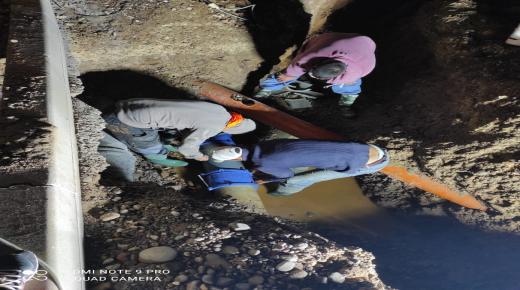 للا ميمونة.. ثقب في القناة الرئيسية المزوِدة للماء الصالح للشرب لكافة أحياء المركز