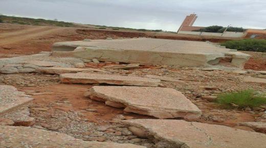 امطار سنة 2016 تفضح غش اشغال قنطرة إسمنتية ومصالح المبادرة الوطنية بإقليم سيدي افني مطالبة بالمحاسبة