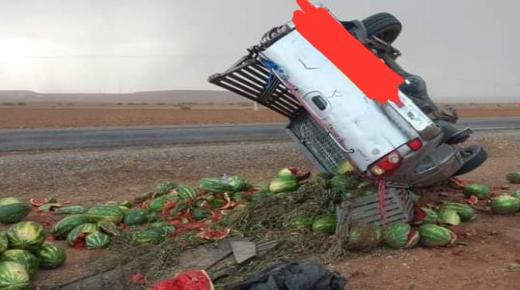 حادثة سير بالطريق الجهوية بين الشماعية وشيشاوة