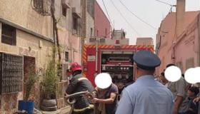 اندلاع حريق بإحدى المنازل المتواجده بحي خميس زيما بالشماعية