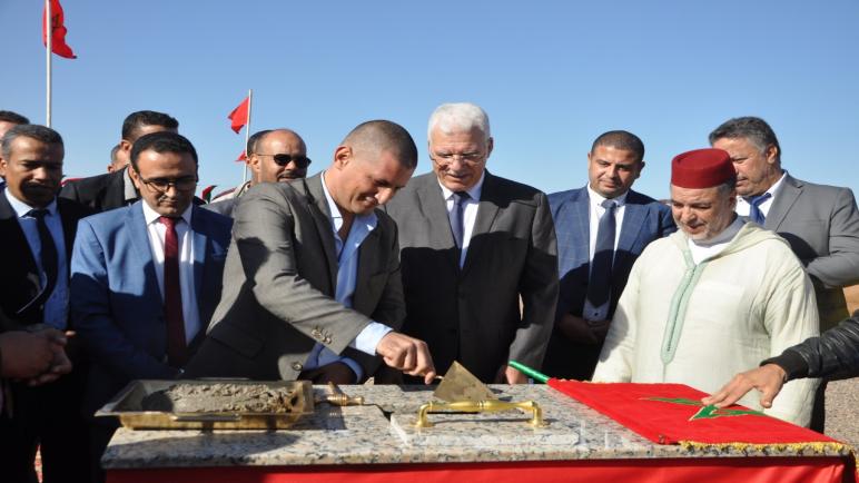 عامل عمالة سيدي بنور يضع حجر أساس بناء الثانوية التأهيلية الفاروق بجماعة أولاد عمران