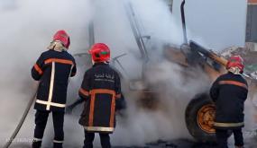 حريق مهول يسطي على سوق القرب بتي مكادة في طنجة