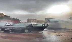 اندلاع حريق غامض في مقطورة مُعدة لبيع سيارات “داسيا” قبالة مقر غرفة التجارة والصناعة بسطات