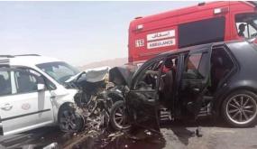 حادثة سير بين سيارة أجرة وسيارة أخرى على الطريق الرابطة بين الزمامرة وسيدي بنور