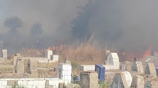 حر…يق مهو..ل يأتي على مقبرة مولاي علي بوغالب بالقصر الكبير