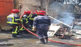 حريق سوق لافيراي السالمية بالدار البيضاء