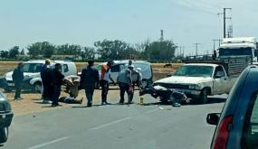 حادثة سير بين سيارة فلاحية ودراجة نارية بطريق سيدي بنور