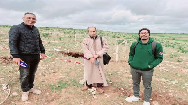 خطر حفرة عميقة بدوار سيدي امحمد ابراهيم ينجو منها أحد السكان بأعجوبة